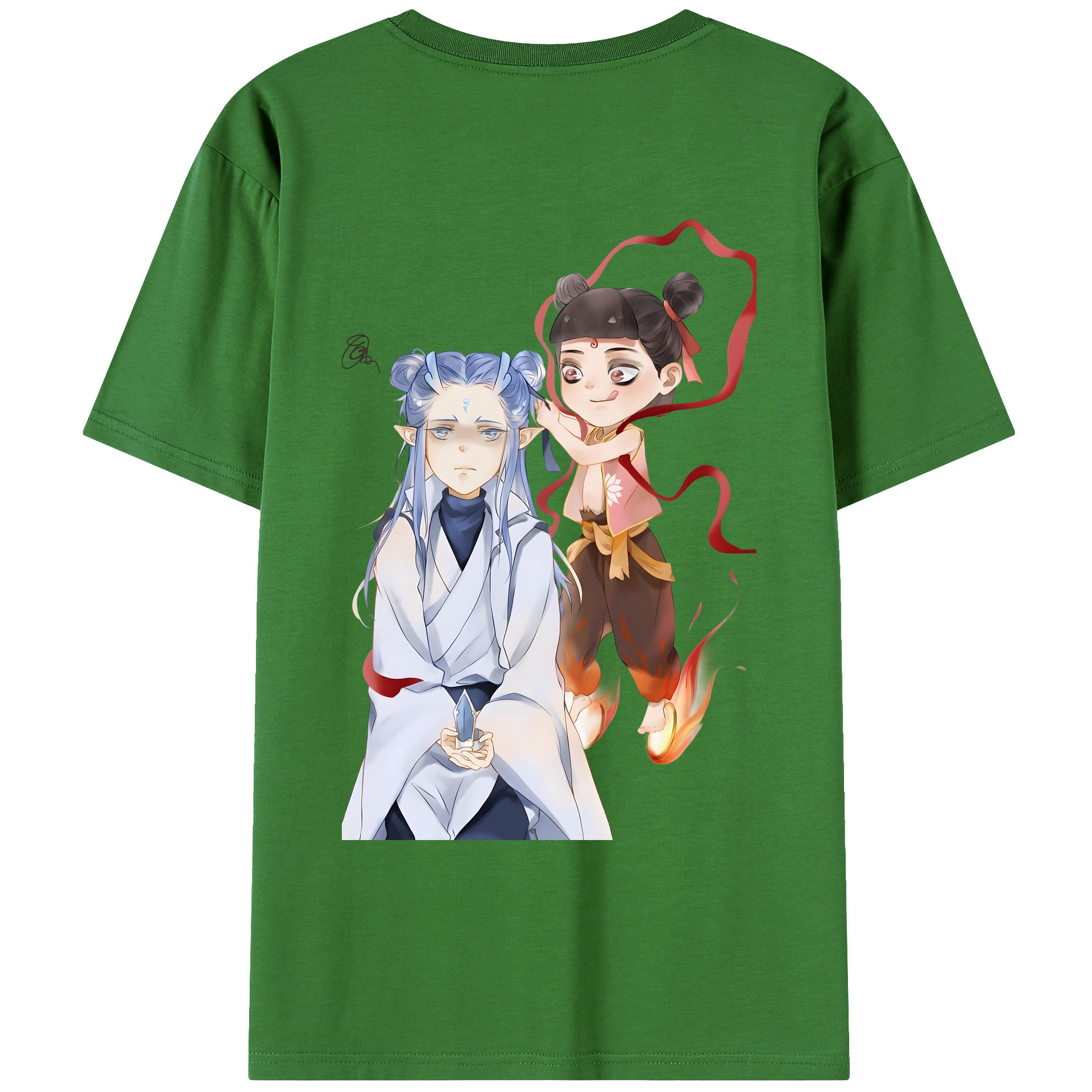 （画像用） Ne Zha 2 ナタ 魔童の大暴れ レディース半袖Tシャツ(バックプリント)